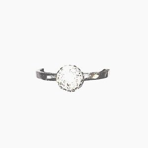 Swarovski Crystal Cluster Ring Dome Ball White Rhodium Silver Size 8